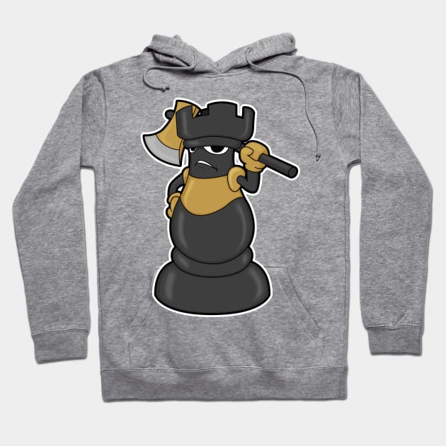 Chess piece Rook at Chess with Axe Hoodie by Markus Schnabel